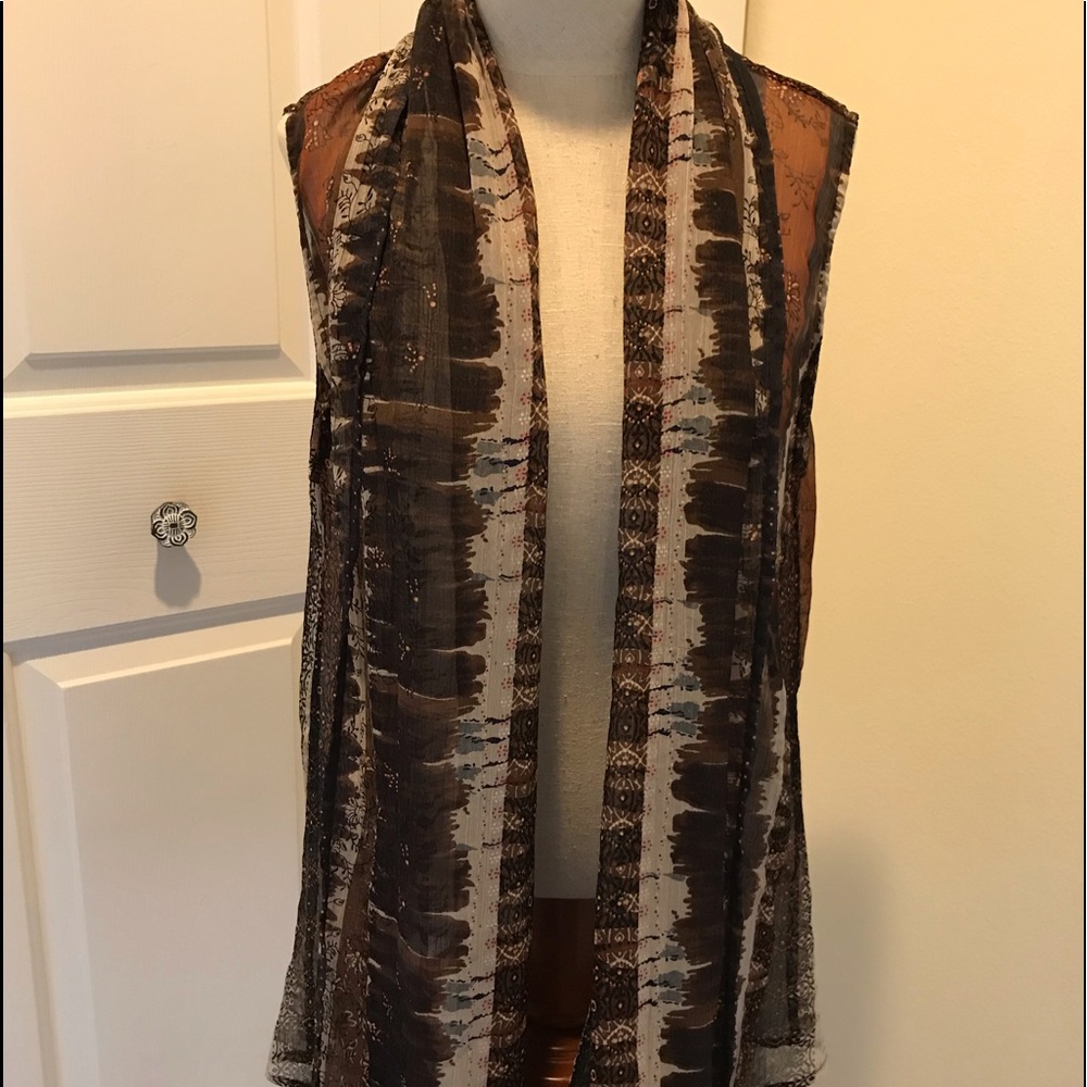 Coldwater Creek Sheer Kimono-Style Top/Vest